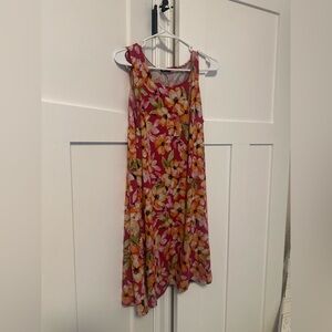 HEIMISH USA Orange Pink Mini Sundress Scoop Neck
